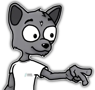 ✌️ Desenho animado, Animal, Apontando, Personagem telegram sticker