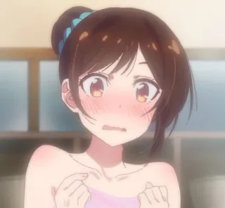 🌸 Mizuhara Chizuru Rent-A-Girlfriend anime, dziewczyna, Chizuru, Mizuhara, Rent-a-Girlfriend, rumieniąca się telegram sticker