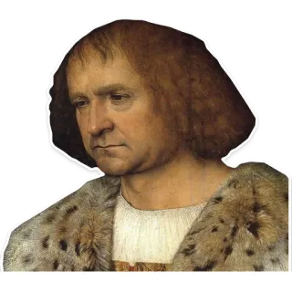 😑 portrait, painting, art, man, historical figure, renaissance, fur coat telegram sticker