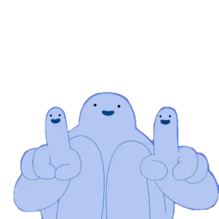 ⛄ Stinkefinger, Beleidigung, Comicfigur, unhöflich, Humor telegram sticker