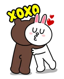 😘 XOXO любовь, поцелуй, объятие, милый, мультфильм, xoxo, сердечки, дружба telegram sticker