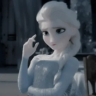🌨 Elsa Frozen Elsa, La Reine des Neiges, Disney, animé, princesse, glace, triste telegram sticker