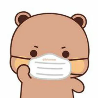 🐻 @ivtarasevc 熊, 可爱, 面具, 卡通, 角色, 动物 telegram sticker
