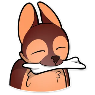 😊 Hund, Knochen, Tier, Haustier, Cartoon telegram sticker