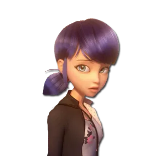 😞 Marinette Dupain-Cheng Miraculous: Tales of Ladybug & Cat Noir Marinette, Miraculous Ladybug, Desenho animado, Adolescente telegram sticker