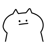 😐 cat, animal, cute, cartoon, kawaii, sticker, white whatsapp sticker