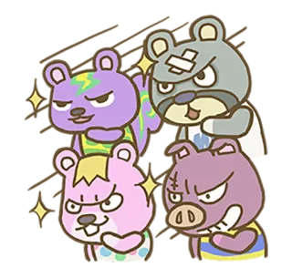 ✨ animal, desenho animado, personagem, adesivo, zangado, fofo whatsapp sticker