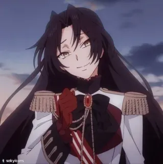 ❤️ sakyicons Anime, Personagem, cabelo comprido, uniforme telegram sticker