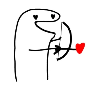 😍 Liebe, Pfeil, Herz, Bogenschütze, Strichmännchen, Romantik telegram sticker