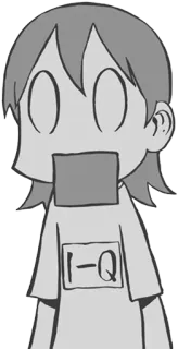 😱 I-Q Anime, Personaje, Gris, Dibujos animados, Inexpresivo whatsapp sticker