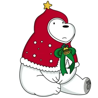 🎅 Ice Bear We Bare Bears мультфильм, Рождество, медведь, We Bare Bears, праздник, милый, Ice Bear telegram sticker