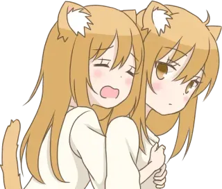 😫 Anime, Cartone animato, Ragazza gatto, Triste, Piangendo, Kawaii telegram sticker