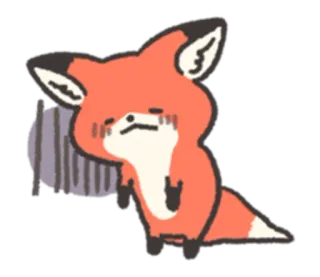 💧 狐狸, 动物, 悲伤, 卡通 telegram sticker
