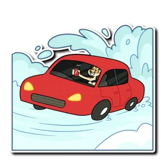 🚗 치타, 차, 운전, 파도, 속도 telegram sticker