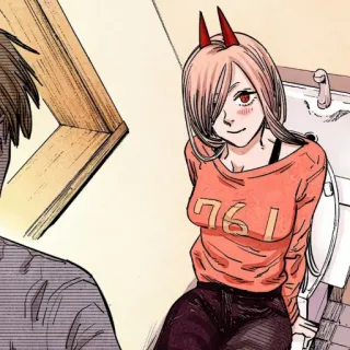 🗯 Power Chainsaw Man 761 Anime, Manga, Demonio, Cuernos, Poder, Chainsaw Man, Inodoro whatsapp sticker