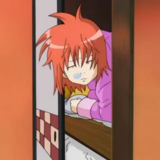 🤨 Anime, Manga, Postać, Okno, Śpiący whatsapp sticker