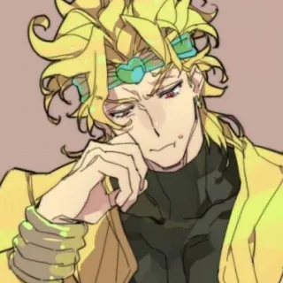 😢 Dio Brando JoJo's Bizarre Adventure Anime, Manga, Dio Brando, JoJo's Bizarre Adventure, Villano, Personaje telegram sticker