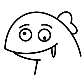🥴 dessin animé, poisson, dessin, monstre, drôle, bande dessinée whatsapp sticker