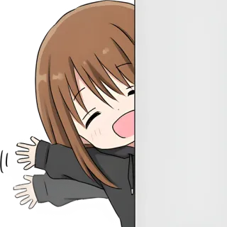 👋 Garota anime, Desenho animado, Fofo, Adesivo, Feliz, Escondido telegram sticker