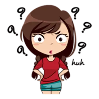😡 kreskówka, postać, dziewczyna, zirytowana, słodki whatsapp sticker