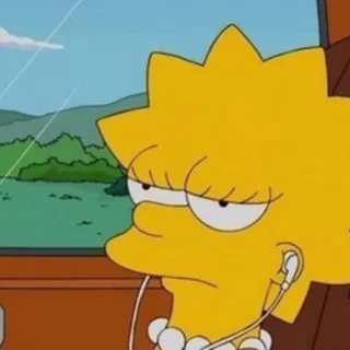 😒 Lisa Simpson The Simpsons lisa simpson, simpsons, cartoon, musik hören, kopfhörer, gelb whatsapp sticker