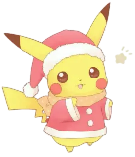 🌟 Pikachu โปเกมอน, คริสต์มาส, น่ารัก, การ์ตูน, สัตว์ telegram sticker