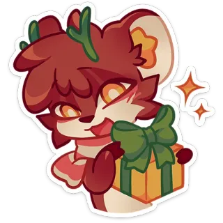 🎁 hert, kerst, feestdag, cadeau, geschenk, cartoon, schattig, feestelijk telegram sticker