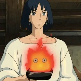 😐 Howl Howl's Moving Castle Anime, Feuer, Studio Ghibli, Das wandelnde Schloss, Howl telegram sticker