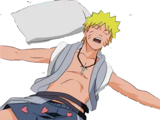 😴 Naruto Anime, Sonno, Carino, Cartoni animati, Cuscino, Cuori telegram sticker