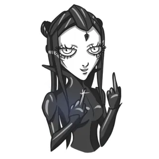 🖕 Emo, Stinkefinger, Goth, Offensiv, Cartoon, Skizze whatsapp sticker