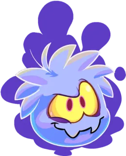 😏 Puffle, Club Penguin, creatura, mostro, cartone animato, gioco telegram sticker