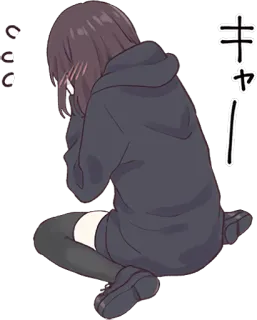 🤧 キャー！ anime girl, embarrassed, cute, japanese, crying, emo telegram sticker