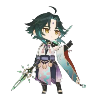 😒 Xiao Genshin Impact Xiao, Genshin Impact, anime, juego, personaje, chibi, pegatina telegram sticker