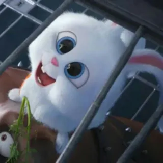 😃 Snowball The Secret Life of Pets うさぎ, バニー, 白, かわいい, アニメ, ペット, 動物 telegram sticker
