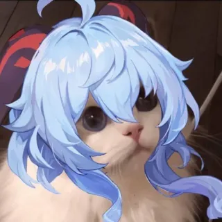 😻 Ganyu Genshin Impact cat, anime, game, meme, Ganyu, Genshin Impact telegram sticker