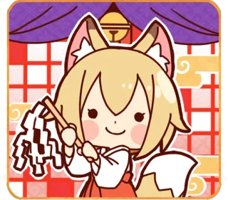 🙂 애니메이션, 귀여운, 카와이, 캐릭터, 여우, 동물 telegram sticker