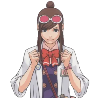 😠 Athena Cykes Ace Attorney アニメ, 弁護士, 女の子, 自信, 怒り telegram sticker