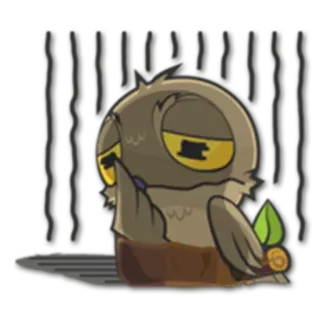 😣 coruja, desenho animado, triste, dedo do meio, pássaro, fofo, animal whatsapp sticker