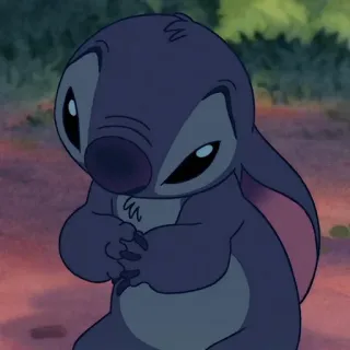 ❣️ Stitch Lilo & Stitch Kreskówka, Disney, Obcy, Słodkie, Niebieski telegram sticker