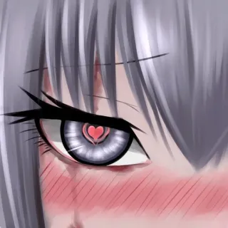 ❤️ Anime, Oko, Serce, Rumieniec, Słodkie, Manga, Dziewczyna telegram sticker