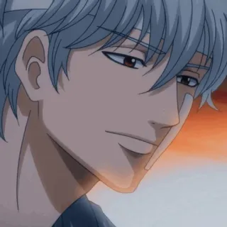 🥢 Gintoki Sakata Gintama Anime, Masculino, Cabelo prateado, Personagem, Gintama whatsapp sticker