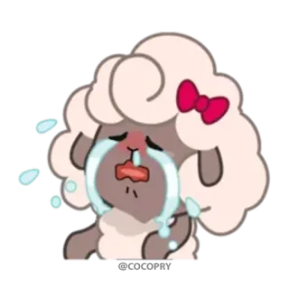 😭 crying, sad, sheep, cartoon, emotion, tears telegram sticker