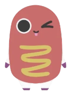 🍴 Cachorro-quente, Kawaii, Piscadela, Comida, Adesivo telegram sticker