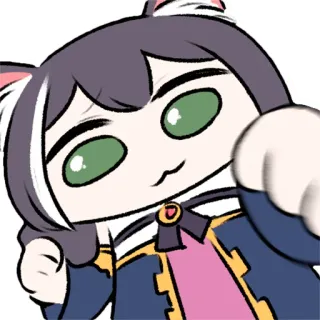 👊 Anime, Katzenmädchen, Kawaii, Emote, Cartoon whatsapp sticker