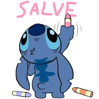 👋 Stitch Lilo & Stitch SALVE Stitch, Disney, Lilo & Stitch, Cartoon, Alien, Cute, Waving telegram sticker
