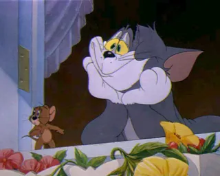 😍 Tom and Jerry cartoon, cat, mouse, humor, classic, animals telegram sticker