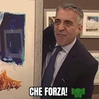 💪 CHE FORZA! итальянский, выражение, мужчина, возбуждение, энтузиазм telegram sticker