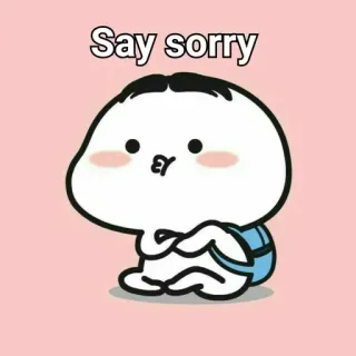 😏 Say sorry przeprosiny, słodkie, kreskówka, przepraszam, błagalny telegram sticker