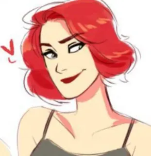 😘 vrouw, rood haar, cartoon, glimlachend, portret telegram sticker