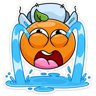 😭 crying, sad, orange, emotion, emoji telegram sticker
